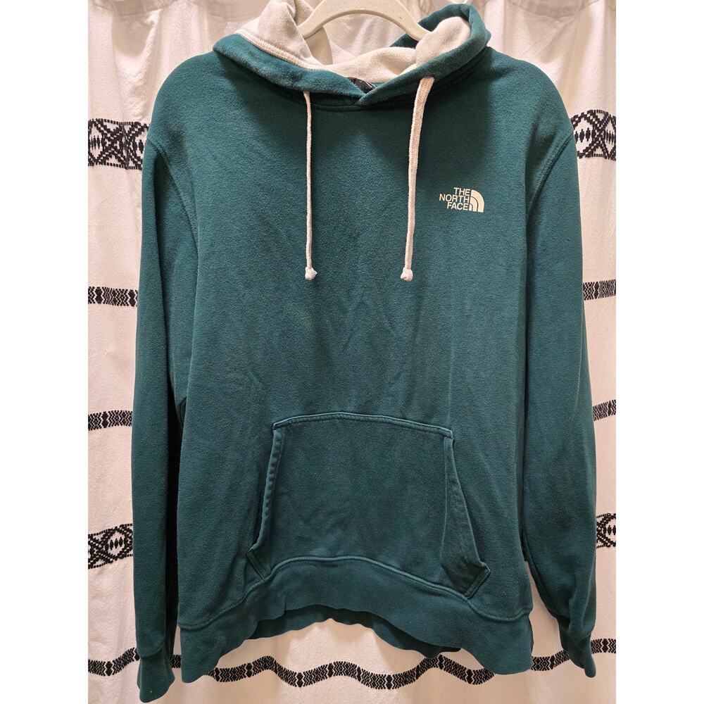 The North Face green front pocket back graphic hoodie men's‎ size large